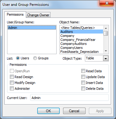 User and Group Permissions