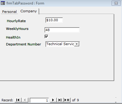 Password Protected MS Access Tab Control