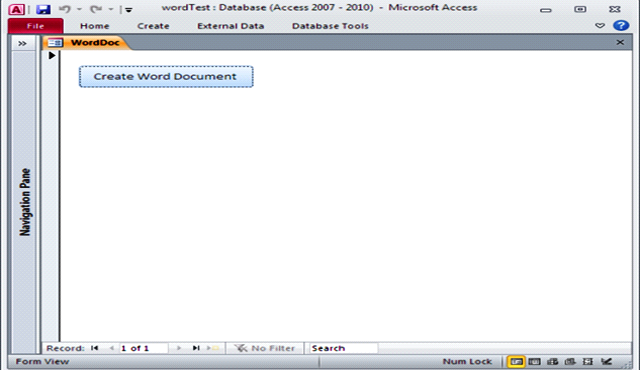 How to generate MS Word Document using VBA Fig-1.1