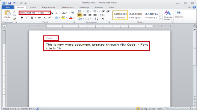 How to generate MS Word Document using VBA Fig-1.3
