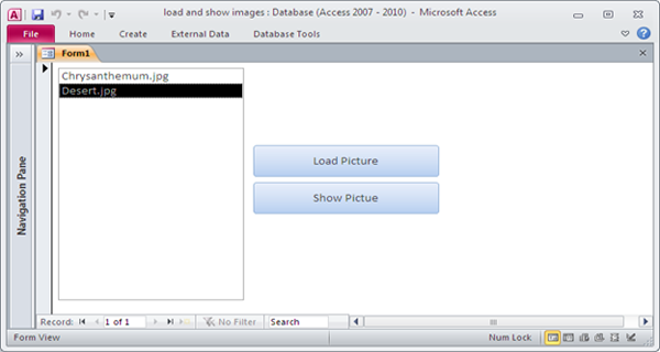 How to Load and show a picture using VBA-Fig:-1.4