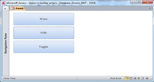 How to Hide and Unhide Ribbon and Toolbar using VBA Fig-1.2