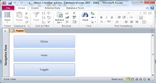 How to Hide and Unhide Ribbon and Toolbar using VBA Fig-1.3