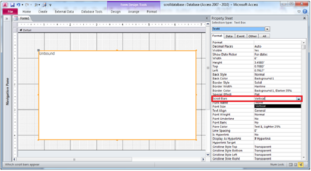 Use mouse wheel scrolling within text box in Access VBA Fig-1.1