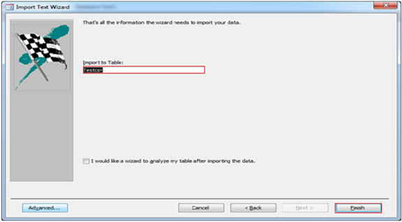 Import data from CSV file to Microsoft Access Fig-1.7