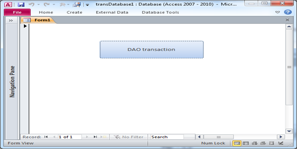 Use transactions in DAO record set with Access VBA Fig-1.2