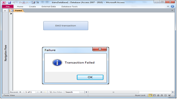 Use transactions in DAO record set with Access VBA Fig-1.5
