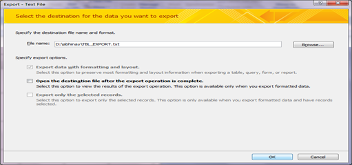 Export and Import data into text format using VBA code Fig-1.3