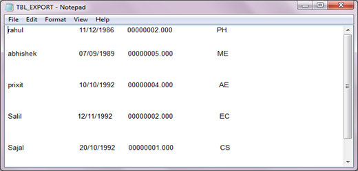 Export and Import data into text format using VBA code Fig-1.4