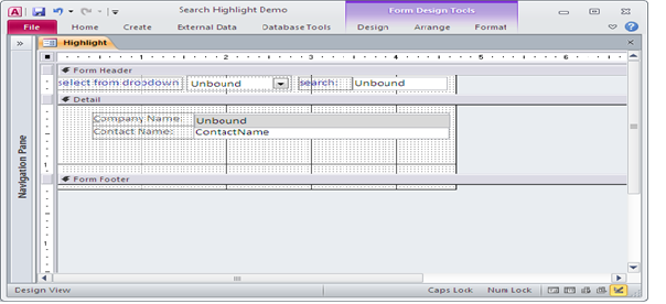 Highlight text in Access textbox using VBA  Fig-1.2