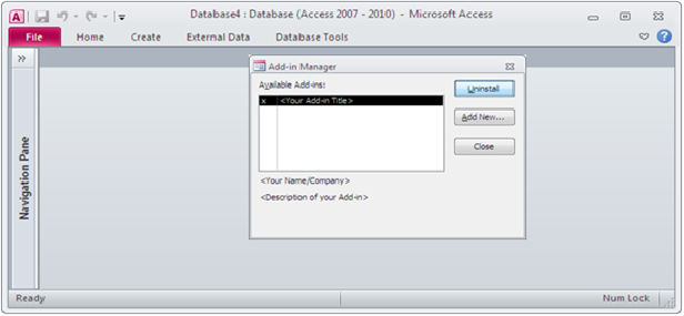 Create add ins in MS Access Fig-1.4