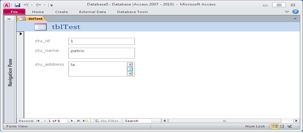 Integrate Microsoft access with InfoPath 2010 Fig-1.1