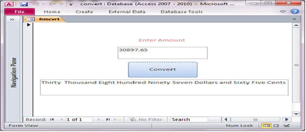 Numbers to word converter using VBA Fig-1.2