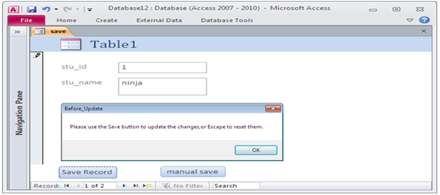 How to Stop Bound Forms from Updating Automatically. Fig-1.3