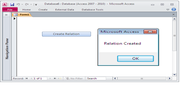 Create relationships in MS Access. Fig-1.1
