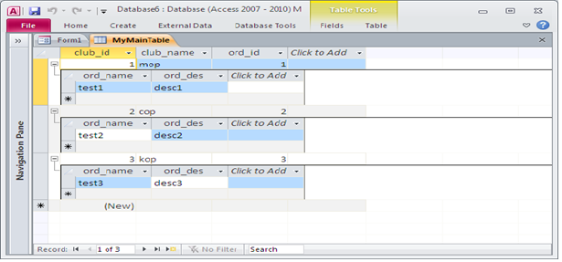 Create relationships in MS Access. Fig-1.2