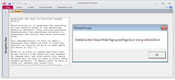 Enable mouse wheel scroll of textbox using VBA. Fig-1.2