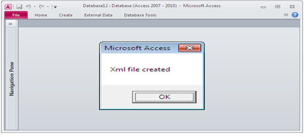 Export MS Access table to XML using VBA. Fig-1.1