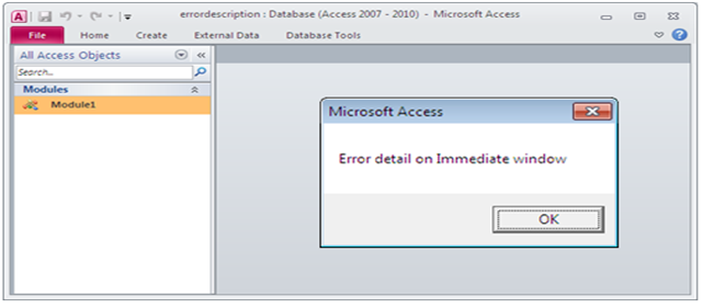 Display Contents of ADODB Errors Collection. Fig-1.1