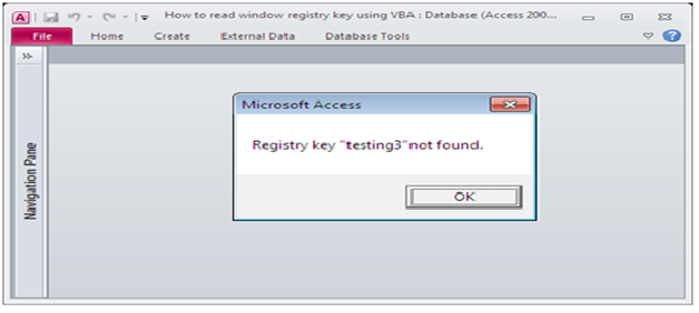 Read window registry key using VBA code. Fig-1.3