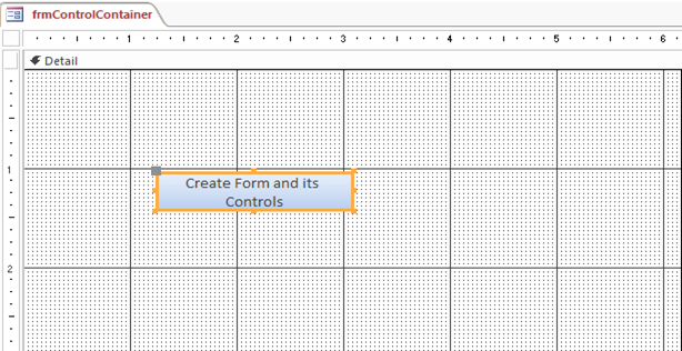 Creating form controls using MS Access VBA coding. Fig-1.1