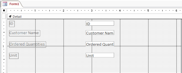 Creating form controls using MS Access VBA coding. Fig-1.3