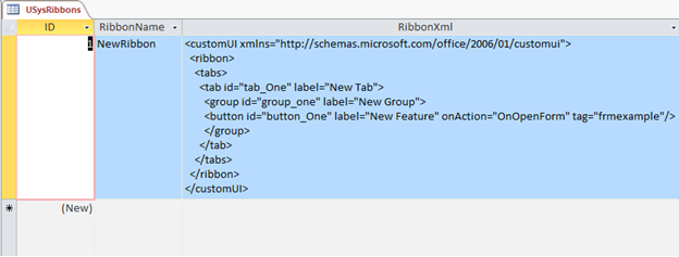 How to do ribbon customization in MS Access 2010. Fig-1.4