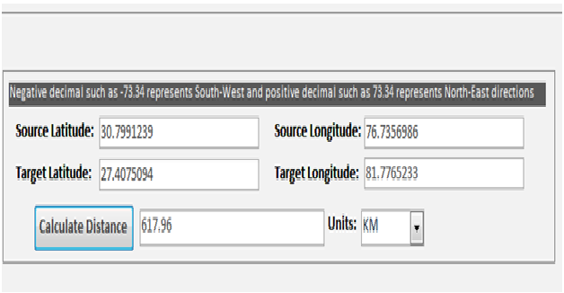 Latitude/Longitude distance calculator using Microsoft Access Fig 1.4