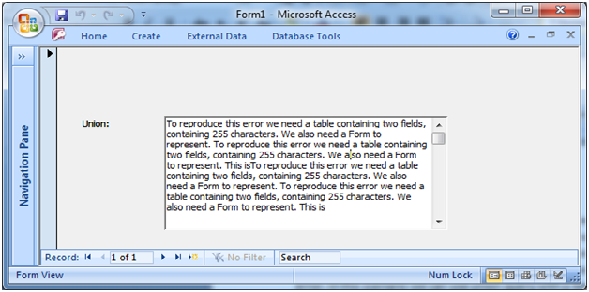 MS Access VBA garbage text after 255 characters Fig-1.2